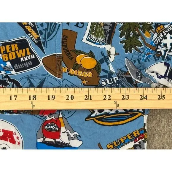 NFL Vintage Superbowl XXXVII Button Up Short Sleeve‎ Hawaiian Shirt Size Large - Picture 11 of 12